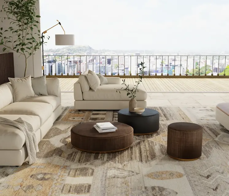 8' X 12' Ivory Gray And Orange Moroccan Hand Knotted Area Rug