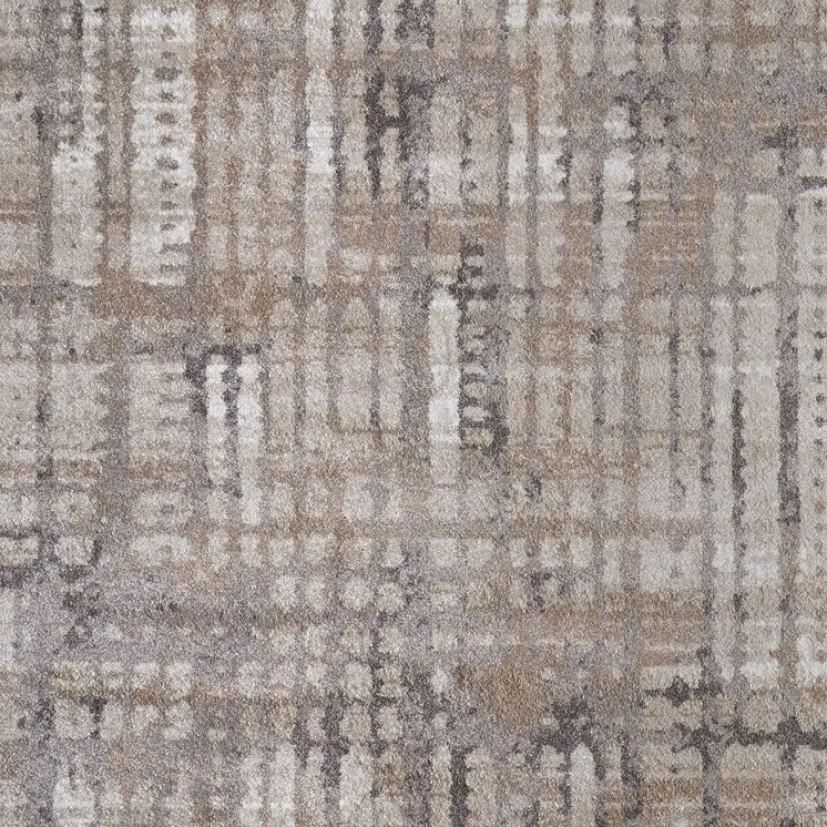 2' X 3' Brown Tan And Ivory Abstract Distressed Area Rug