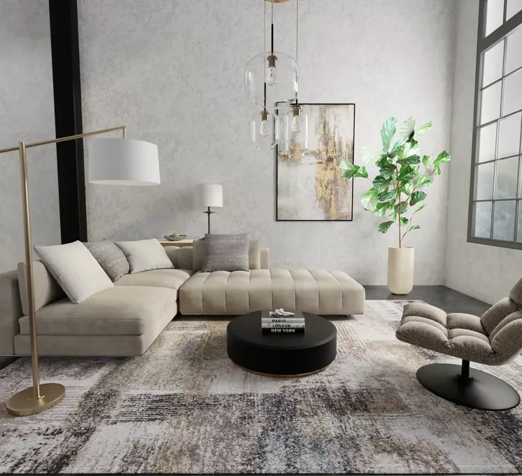 2' X 3' Gray Taupe And Ivory Abstract Distressed Area Rug