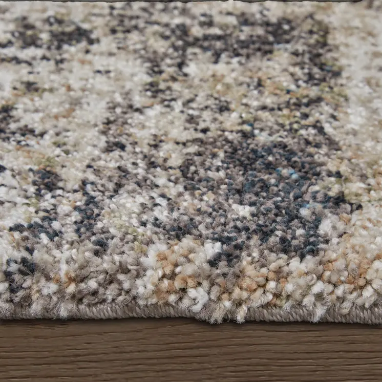 2' X 3' Gray Taupe And Ivory Abstract Distressed Area Rug