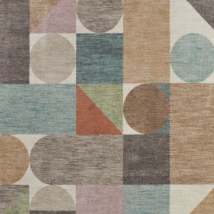 2' X 3' Ivory Brown And Blue Checkered Area Rug