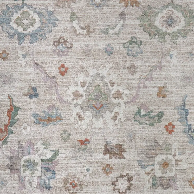 12' X 15' Tan Brown And Blue Abstract Distressed Area Rug