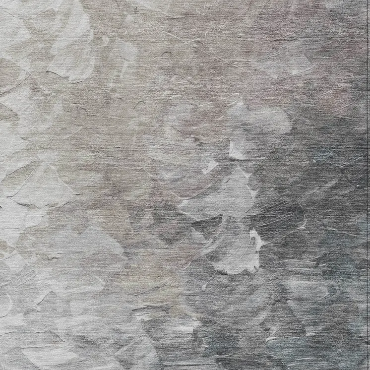 9' X 12' Taupe Brown And Silver Abstract Washable Indoor Outdoor Area Rug