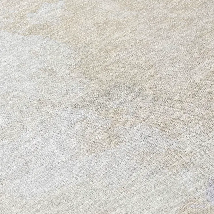 8' Beige Ivory And Lavender Round Abstract Washable Indoor Outdoor Area Rug