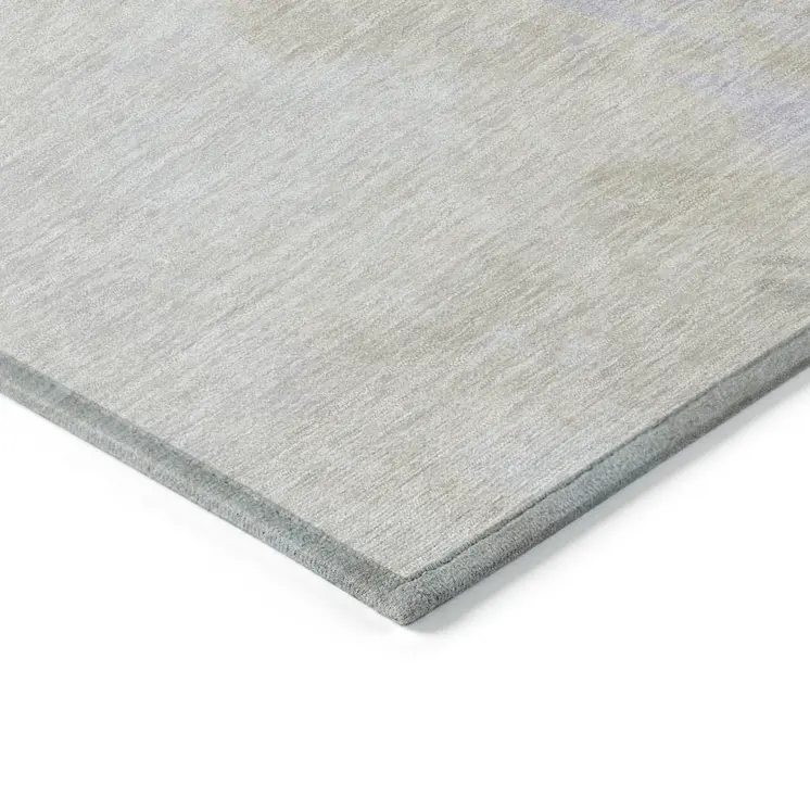 8' X 10' Beige Ivory And Lavender Abstract Washable Indoor Outdoor Area Rug