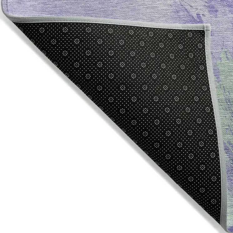 3' X 5' Lavender Mint Green And Ivory Abstract Washable Indoor Outdoor Area Rug