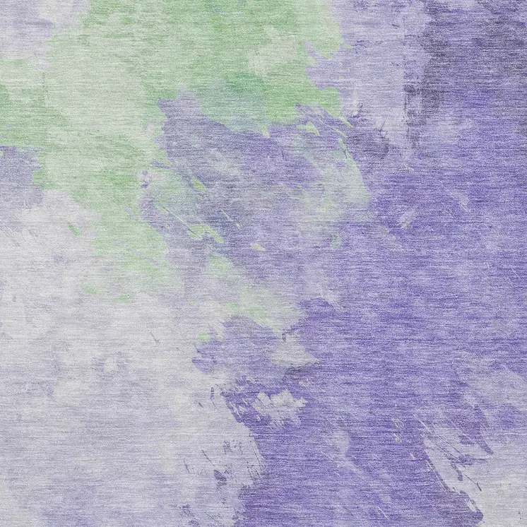 3' X 5' Lavender Mint Green And Ivory Abstract Washable Indoor Outdoor Area Rug