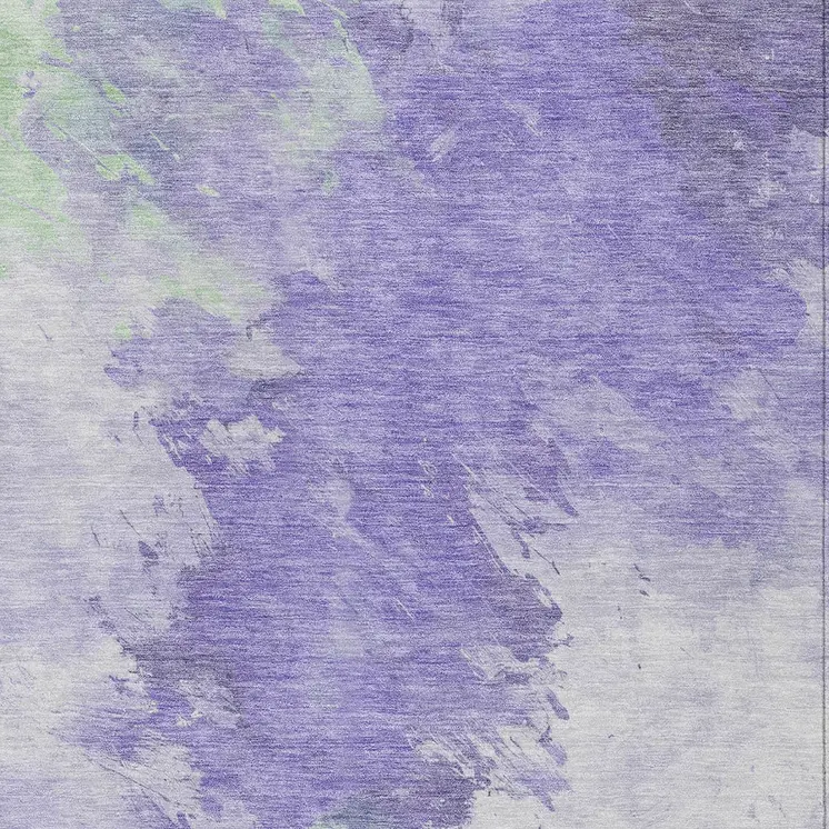 10' X 14' Lavender Mint Green And Ivory Abstract Washable Indoor Outdoor Area Rug