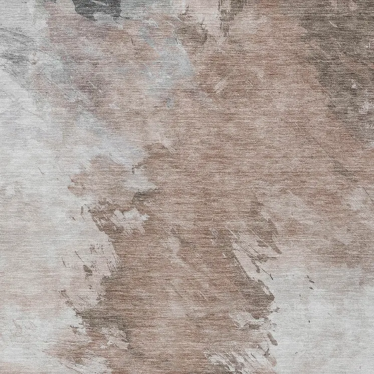 5' X 8' Brown Ivory And Gray Abstract Washable Indoor Outdoor Area Rug