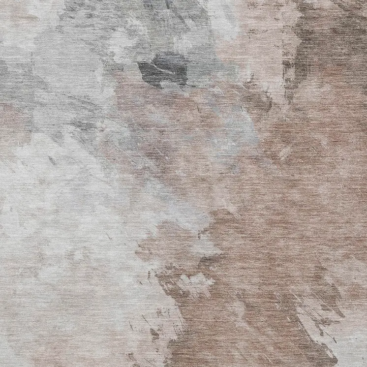 9' X 12' Brown Ivory And Gray Abstract Washable Indoor Outdoor Area Rug