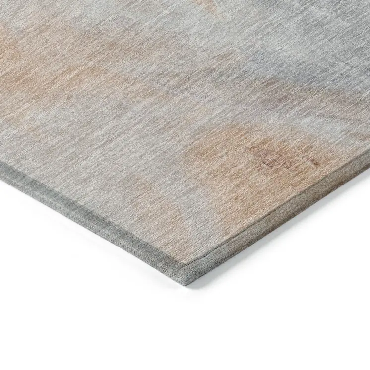 9' X 12' Linen Gray And Purple Abstract Washable Indoor Outdoor Area Rug