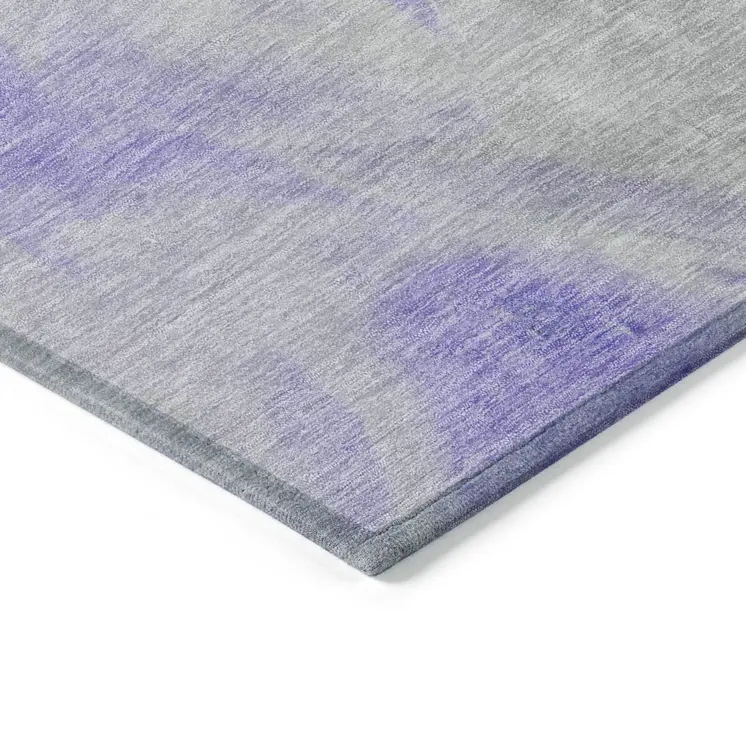 9' X 12' Lavender Gray And Green Abstract Washable Indoor Outdoor Area Rug
