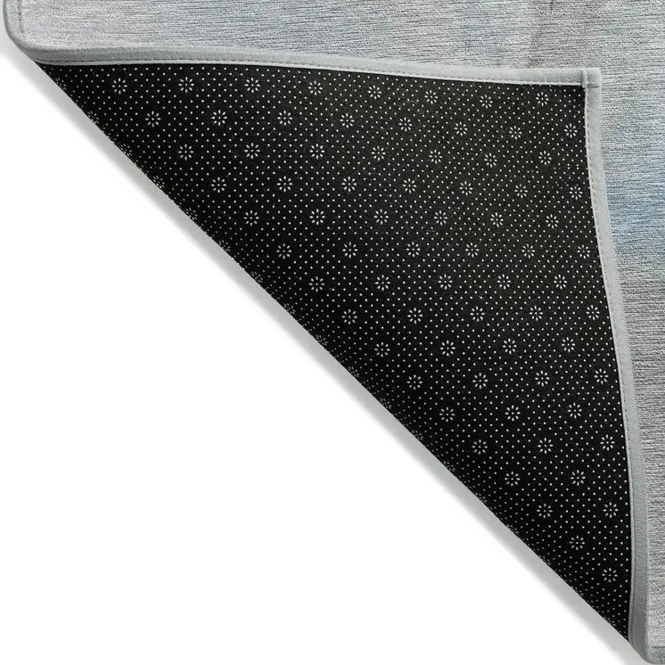 3' X 5' Sky Blue Gray And Ivory Abstract Washable Indoor Outdoor Area Rug