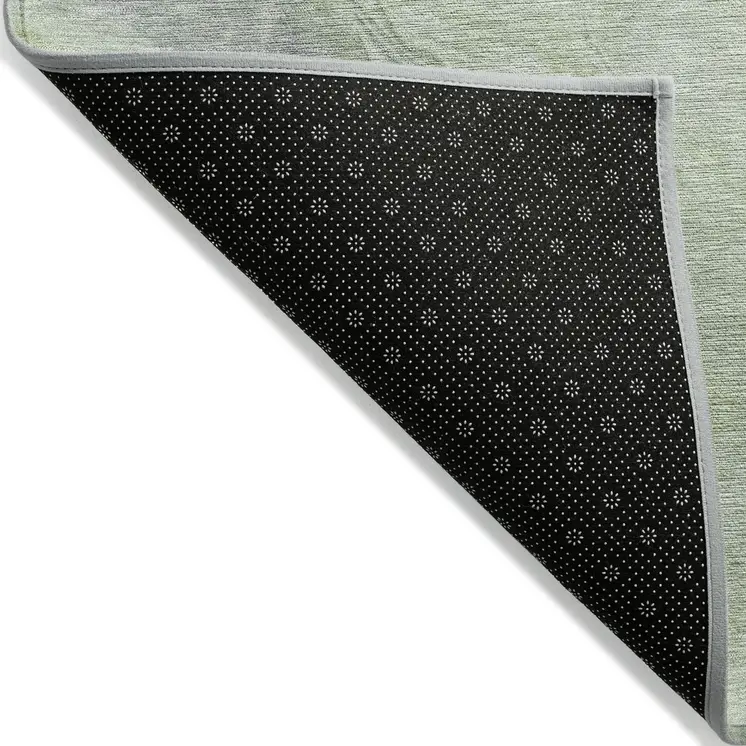 9' X 12' Artichoke Green And Lavender Abstract Washable Indoor Outdoor Area Rug