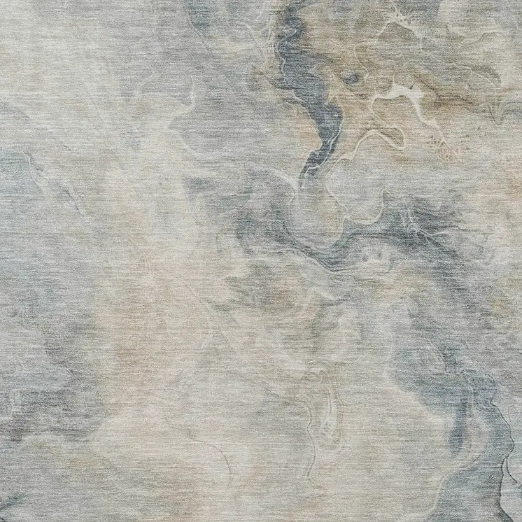 8' X 10' Beige Khaki And Gray Abstract Washable Indoor Outdoor Area Rug