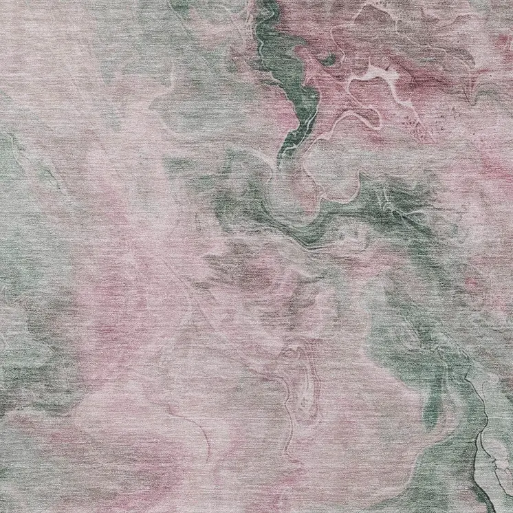 3' X 5' Blush And Sage Abstract Washable Indoor Outdoor Area Rug