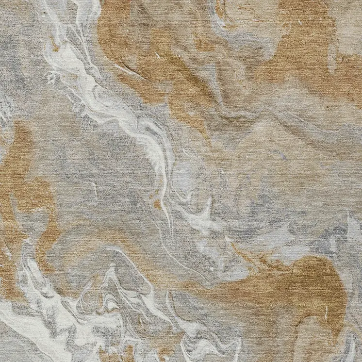 3' X 5' Graphite And Ivory Abstract Washable Indoor Outdoor Area Rug