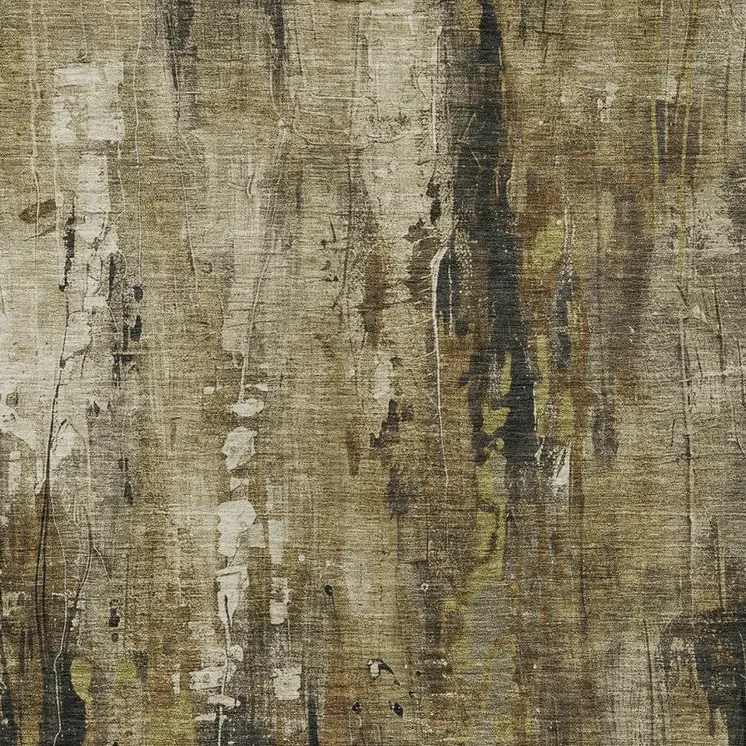 5' X 8' Beige And Taupe Abstract Washable Indoor Outdoor Area Rug