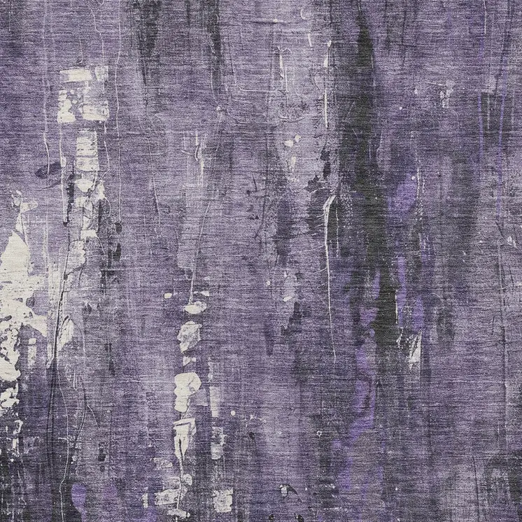 8' X 10' Purple And Ivory Abstract Washable Indoor Outdoor Area Rug
