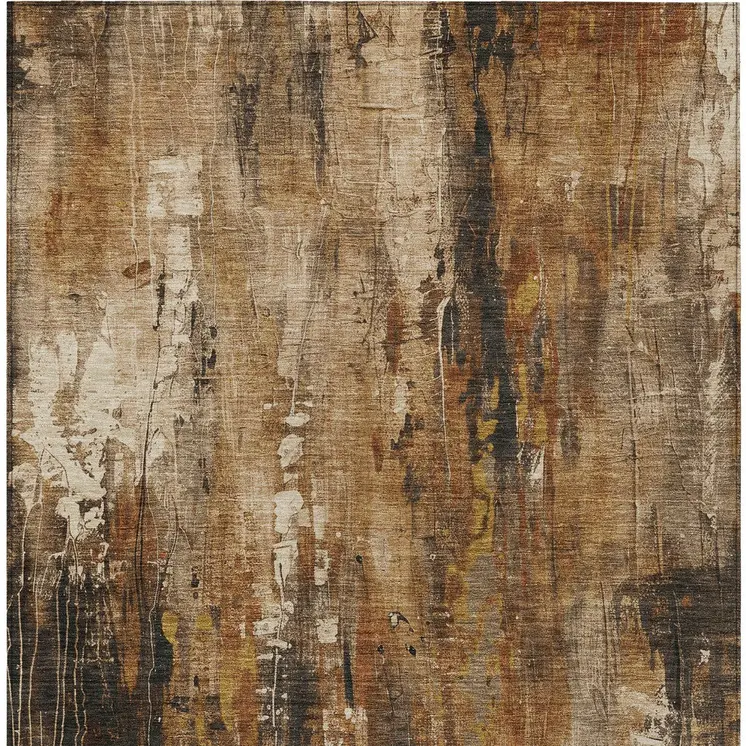 3' X 5' Taupe Gray And Ivory Abstract Washable Indoor Outdoor Area Rug