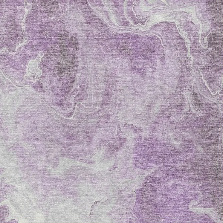 10' X 14' Lavender And Ivory Abstract Washable Indoor Outdoor Area Rug