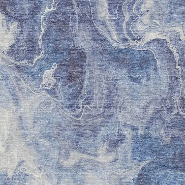 10' X 14' Navy Blue And Ivory Abstract Washable Indoor Outdoor Area Rug