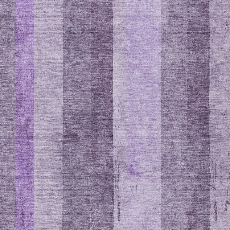8' X 10' Purple And Lilac Striped Washable Indoor Outdoor Area Rug