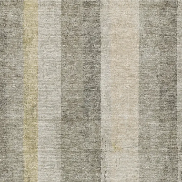 8' X 10' Taupe And Beige Striped Washable Indoor Outdoor Area Rug