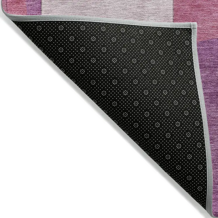 5' X 8' Blush And Mauve Geometric Washable Indoor Outdoor Area Rug