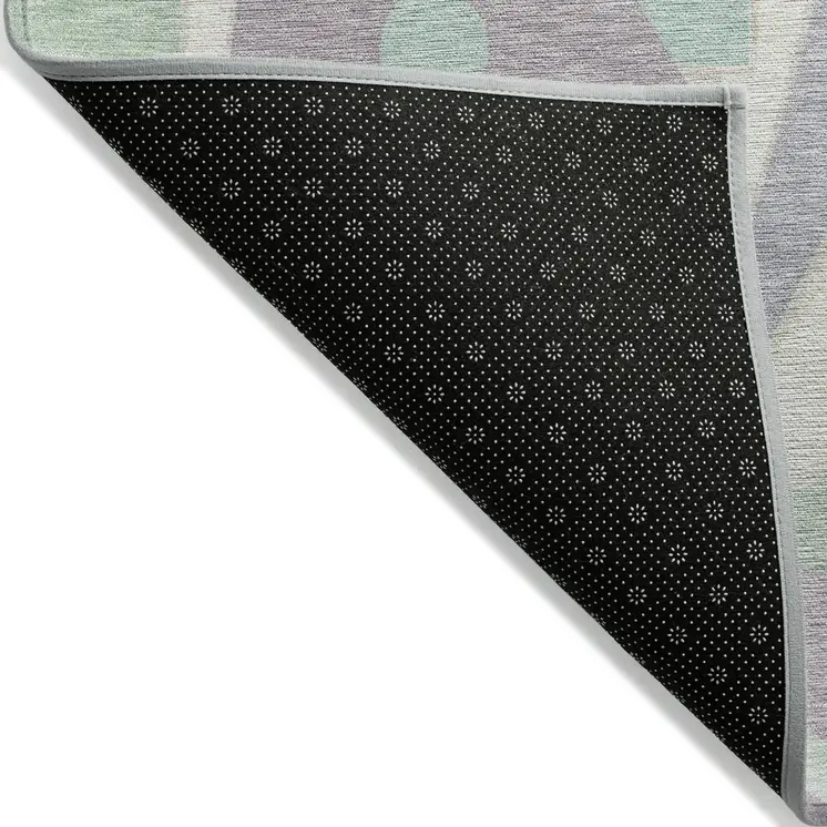 10' X 14' Lilac Lavender Mint Green And Ivory Geometric Washable Indoor Outdoor Area Rug