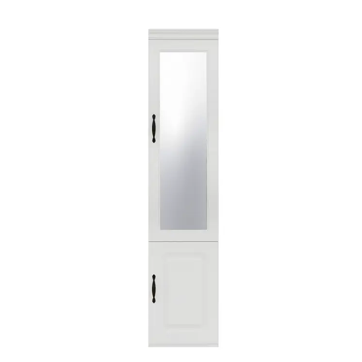 71" White Wood Mirrored Two Door Combo Dresser