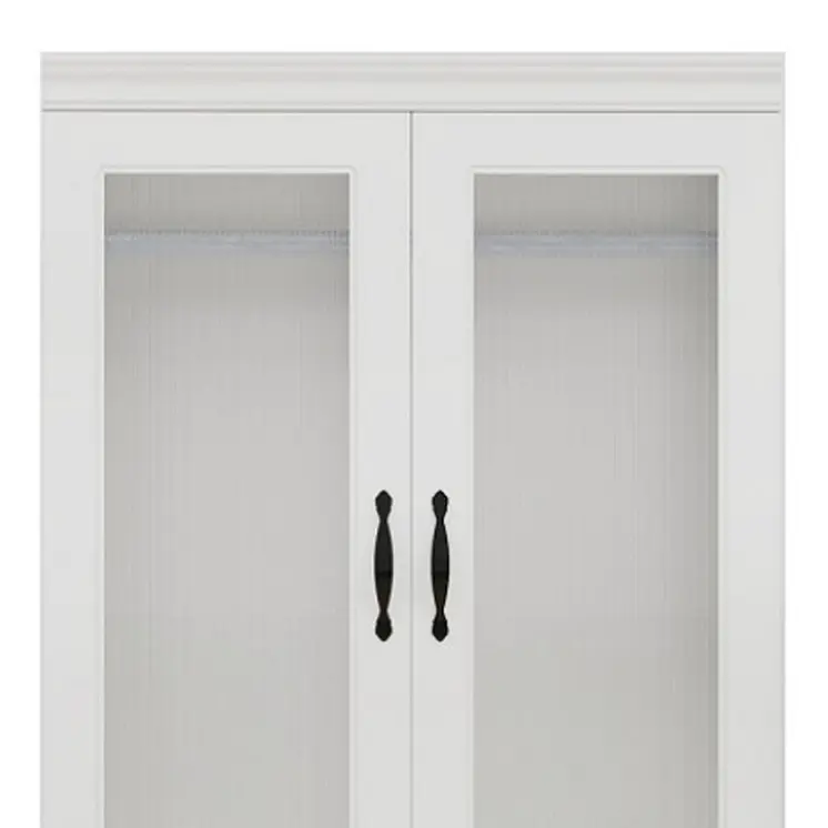 71" White Wood Two Door Two Drawer Combo Dresser