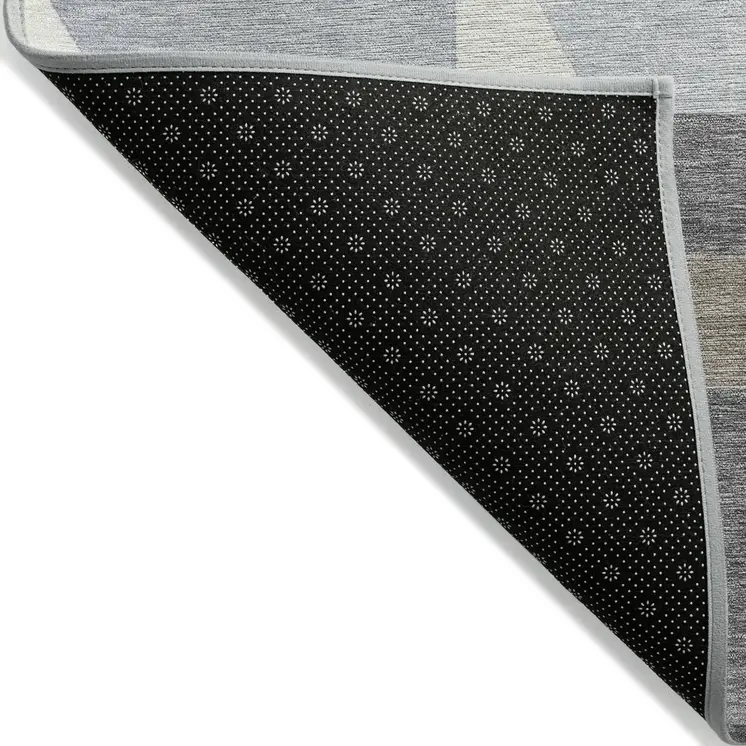 10' X 14' Taupe Gray And Ivory Geometric Washable Indoor Outdoor Area Rug