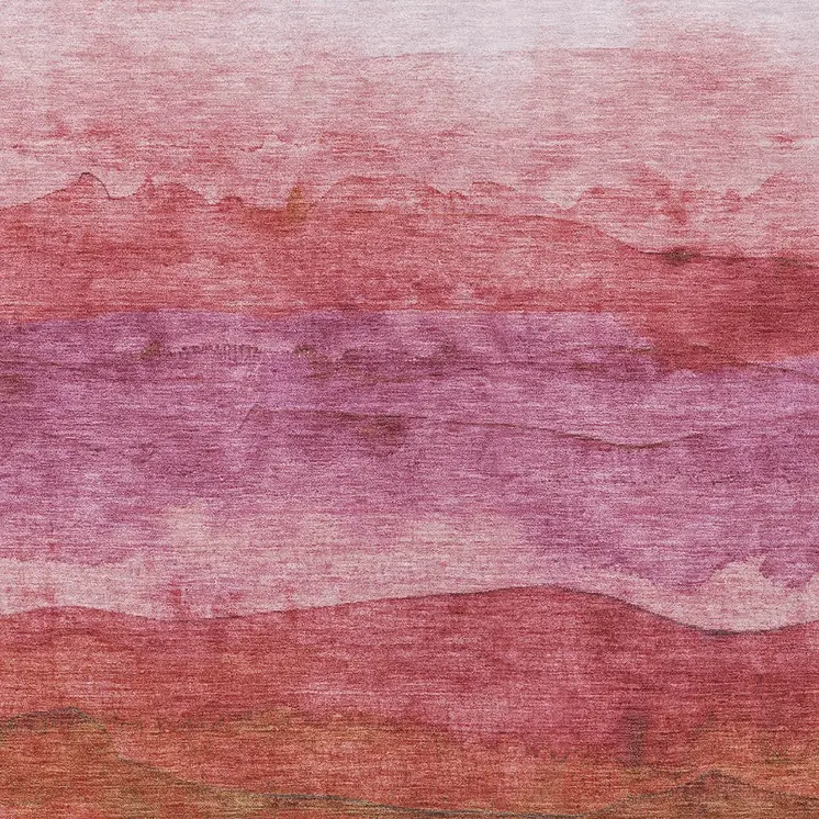 3' X 5' Blush Mauve And Rust Abstract Washable Indoor Outdoor Area Rug
