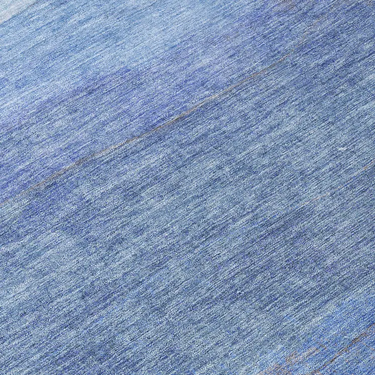 8' Blue Teal Blue And Sky Blue Round Abstract Washable Indoor Outdoor Area Rug