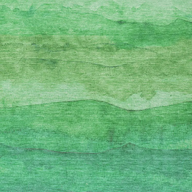 5' X 8' Green And Mint Green Abstract Washable Indoor Outdoor Area Rug