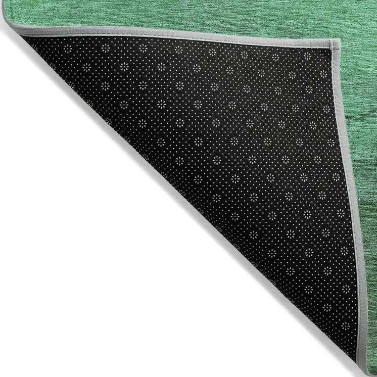 10' X 14' Green And Mint Green Abstract Washable Indoor Outdoor Area Rug
