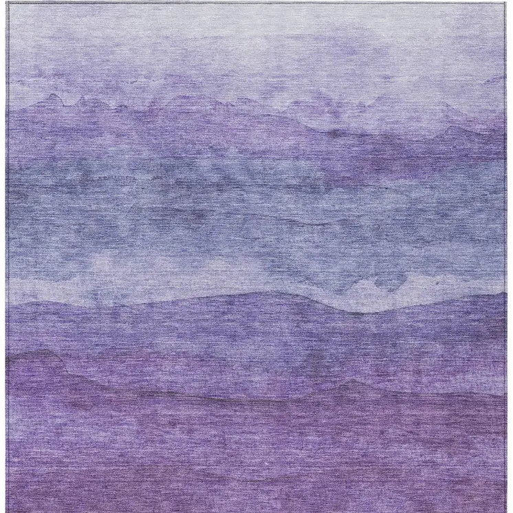 10' X 14' Purple And Lavender Abstract Washable Indoor Outdoor Area Rug