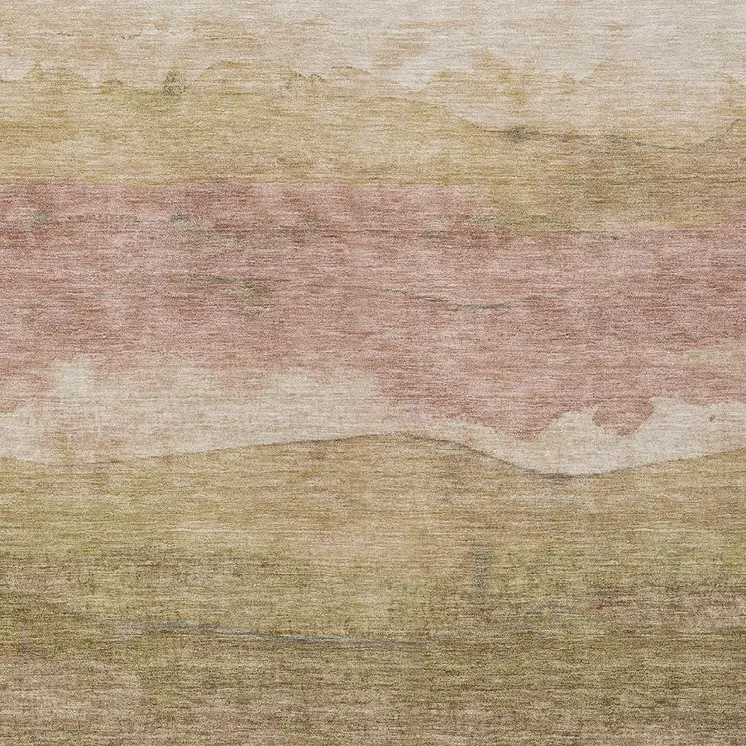 8' X 10' Tan And Beige Abstract Washable Indoor Outdoor Area Rug