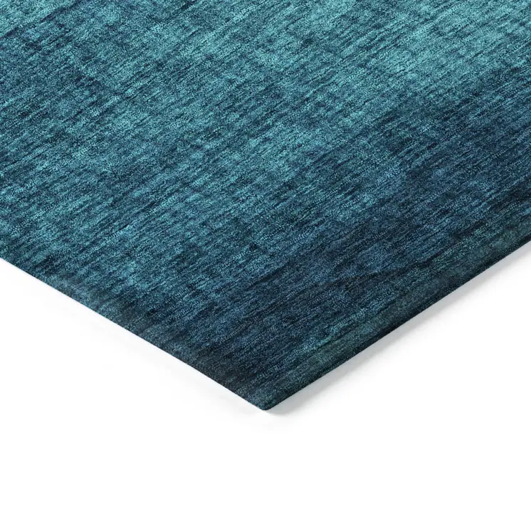 5' X 8' Teal Blue And Green Abstract Washable Indoor Outdoor Area Rug