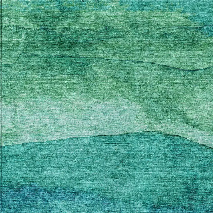 8' X 10' Teal Blue And Green Abstract Washable Indoor Outdoor Area Rug