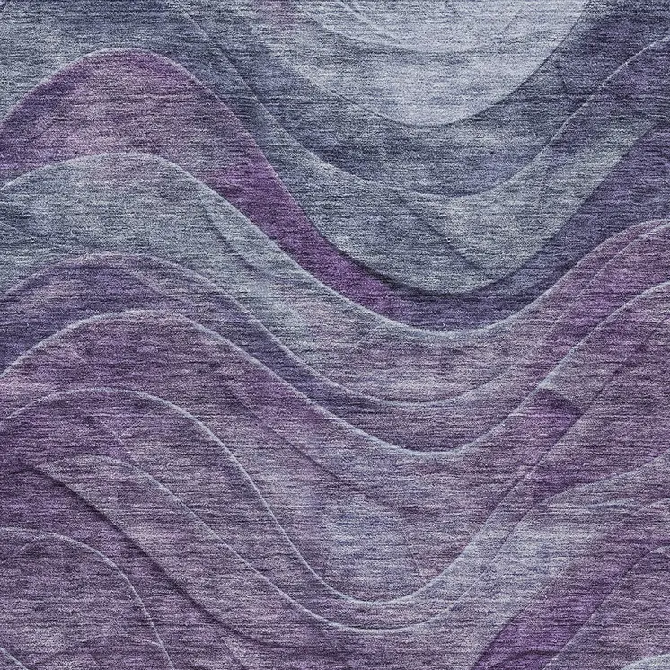 3' X 5' Purple And Gray Abstract Washable Indoor Outdoor Area Rug