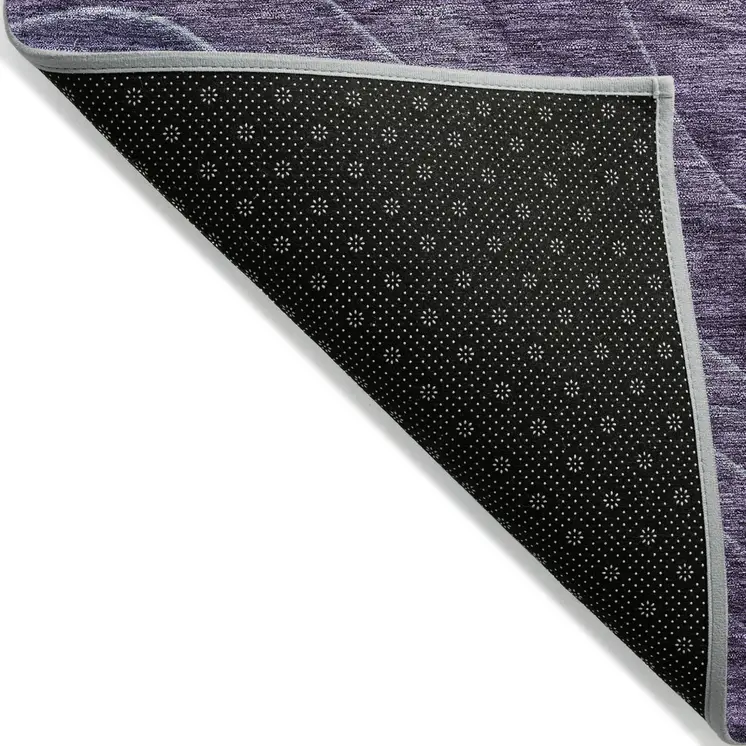 5' X 8' Purple And Gray Abstract Washable Indoor Outdoor Area Rug