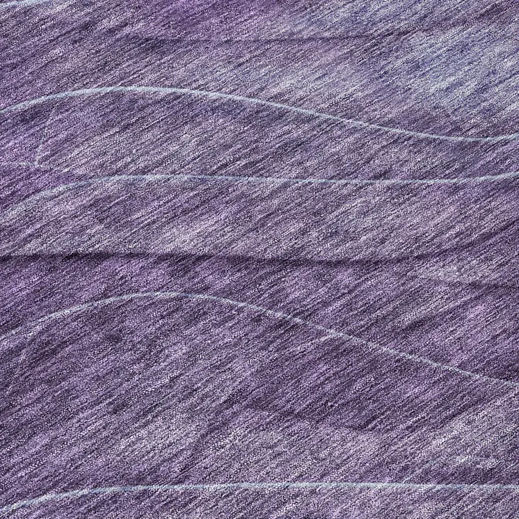 8' Purple And Gray Round Abstract Washable Indoor Outdoor Area Rug