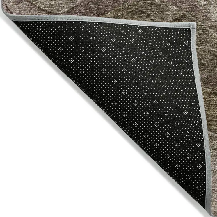 8' X 10' Taupe And Beige Abstract Washable Indoor Outdoor Area Rug