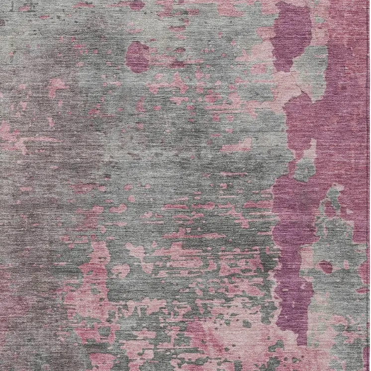 3' X 5' Blush Gray And Mauve Abstract Washable Indoor Outdoor Area Rug
