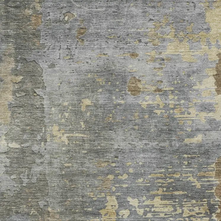 3' X 5' Taupe Gray And Beige Abstract Washable Indoor Outdoor Area Rug