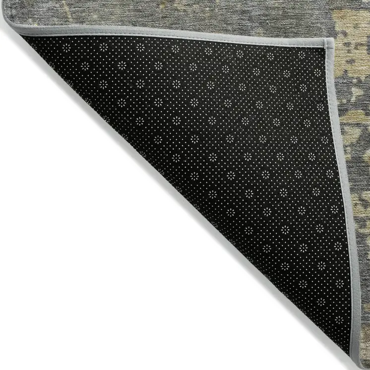 9' X 12' Taupe Gray And Beige Abstract Washable Indoor Outdoor Area Rug