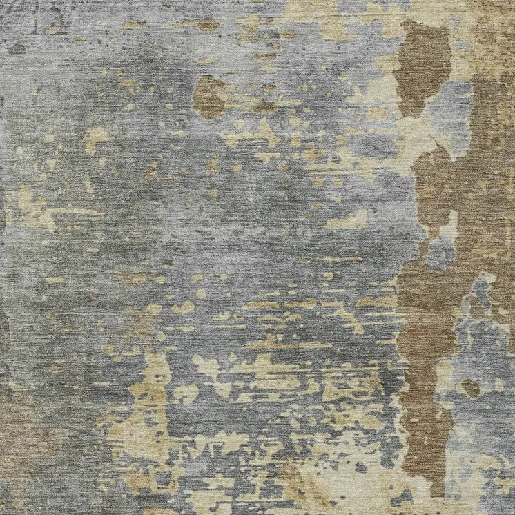 9' X 12' Taupe Gray And Beige Abstract Washable Indoor Outdoor Area Rug