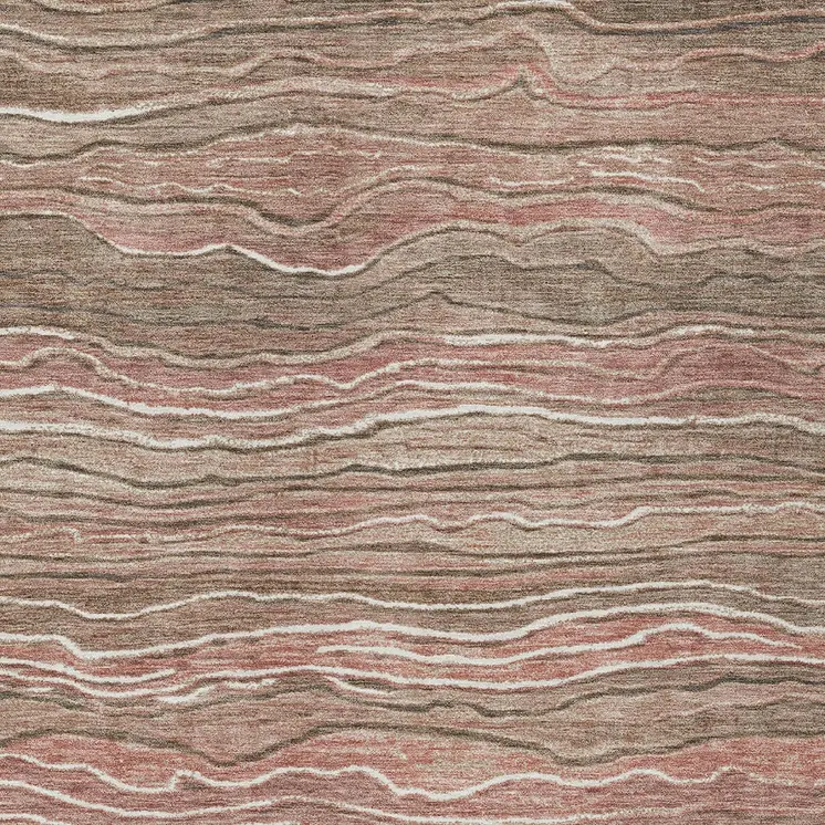 8' X 10' Brown And Copper Abstract Washable Indoor Outdoor Area Rug